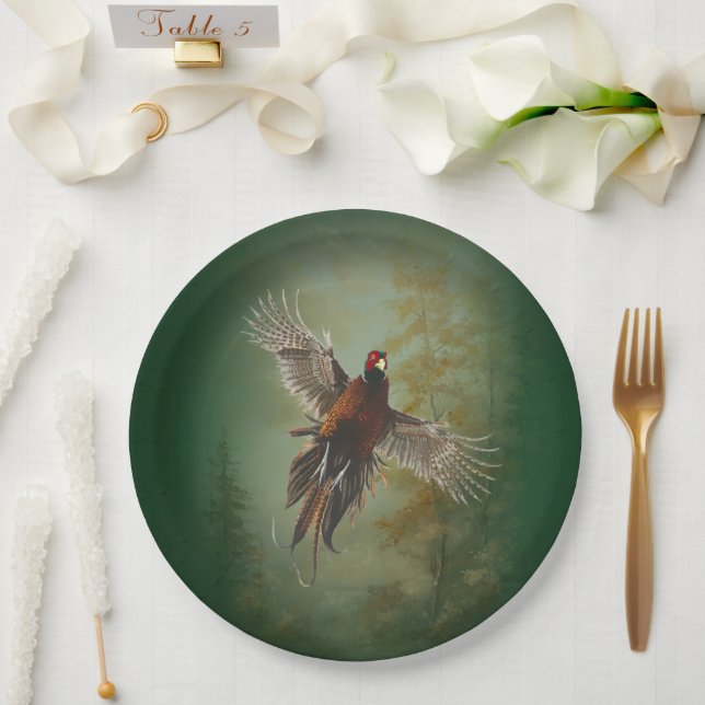 Pheasant, Royal Hunting Paper Plate (Wedding)