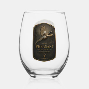 Pheasant, Royal Hunting Stemless Wine Glass