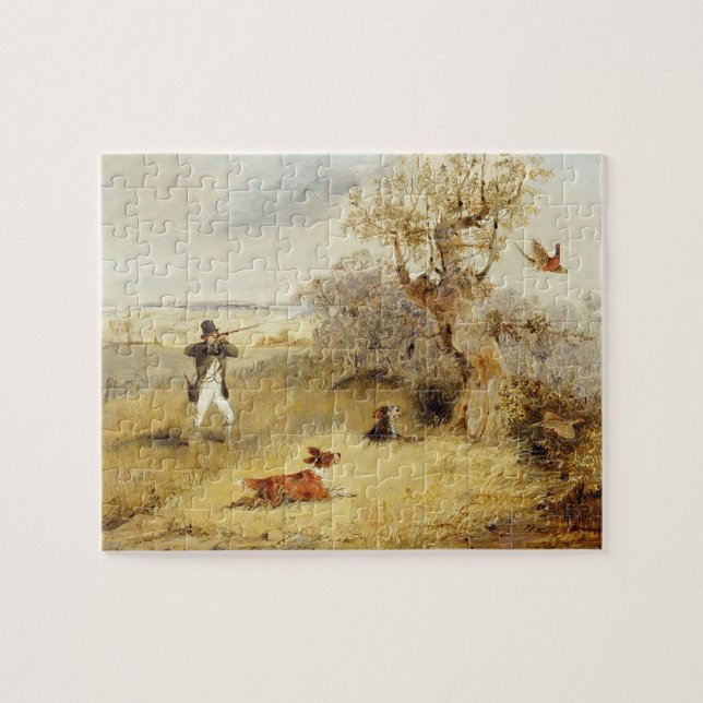 Pheasant Shooting (oil on canvas) 2 Jigsaw Puzzle (Horizontal)