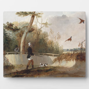 Pheasant Shooting (oil on canvas) Plaque