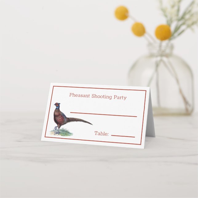 Pheasant Shooting Party Place Card (Front)