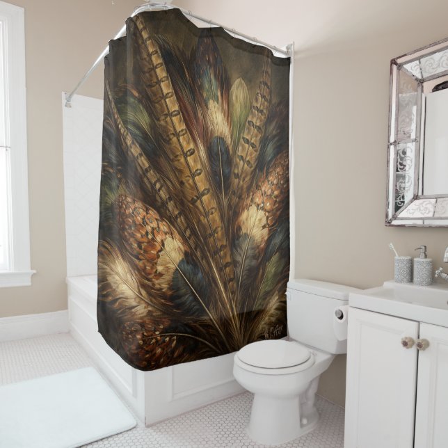 Pheasant  shower curtain (In Situ)