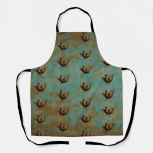 Pheasant strutting design apron