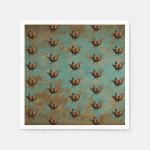 Pheasant strutting design paper party napkins