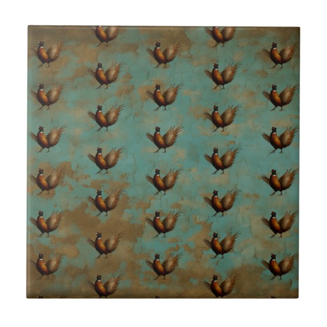 Pheasant strutting design  tile (Front)