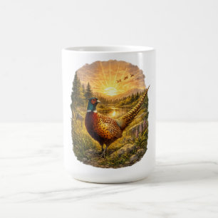 Pheasant Sunset Hunting Bird Wildlife Gift Coffee Mug