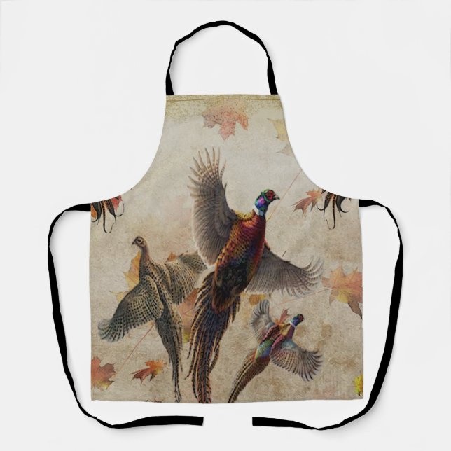 Pheasant  tapestry poster acrylic print triptych k apron (Front)