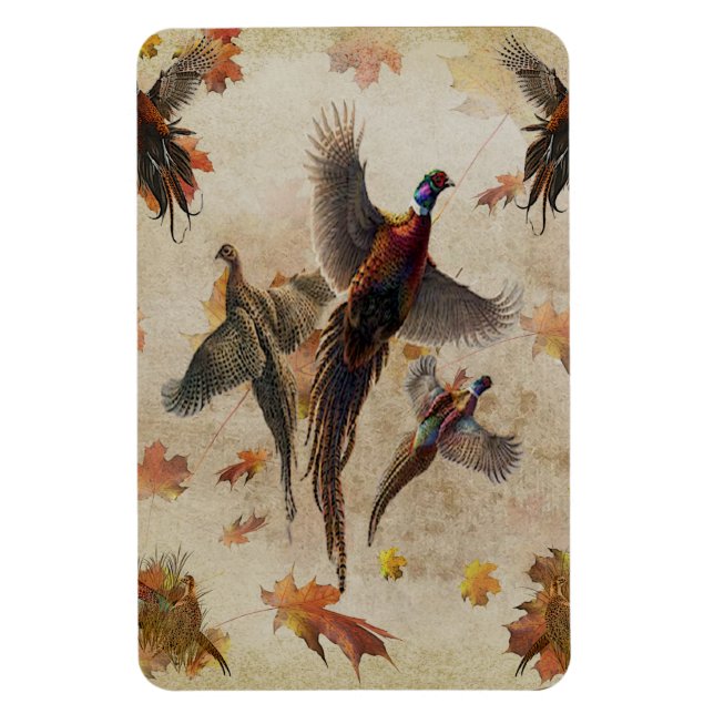 Pheasant  tapestry poster acrylic print triptych k magnet (Vertical)