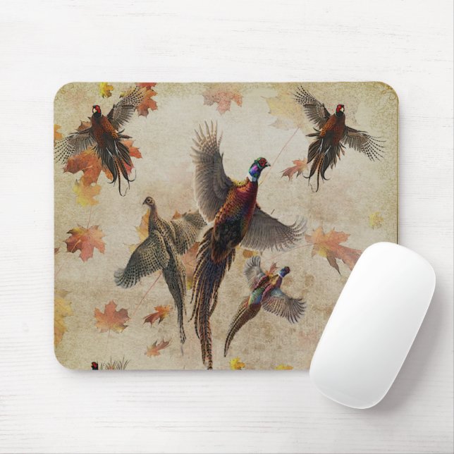 Pheasant  tapestry poster acrylic print triptych k mouse mat (With Mouse)