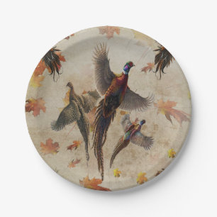 Pheasant  tapestry poster acrylic print triptych k paper plate
