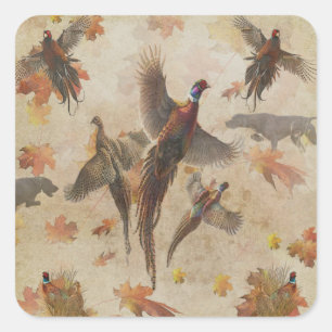 Pheasant tapestry poster acrylic print triptych k square sticker