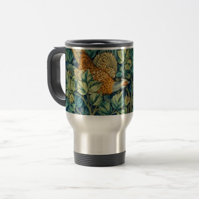 Pheasant Tapestry - William Morris Travel Mug (Front Left)