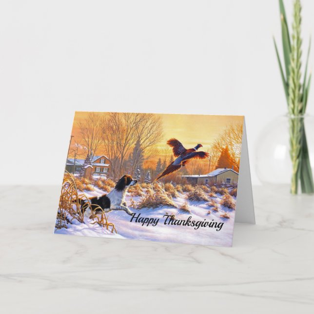 Pheasant Thanksgiving Holiday Card (Front)