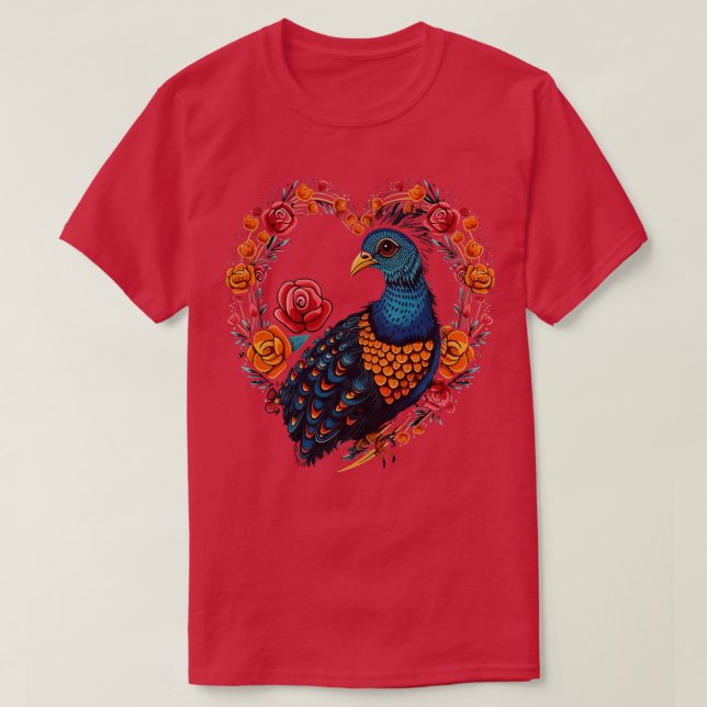 Pheasant Valentine Day T-Shirt (Design Front)