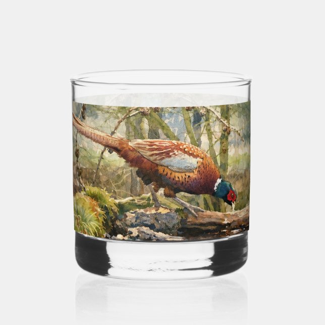 Pheasant  whiskey glass (Front)