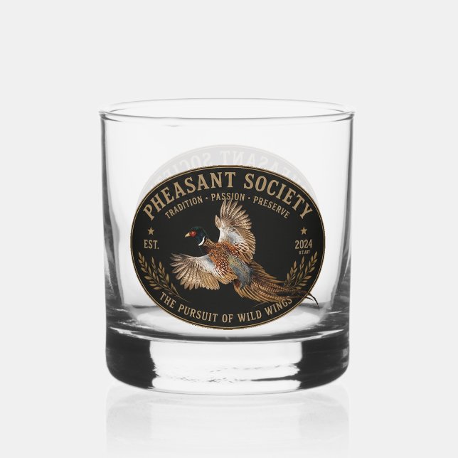 Pheasant  whiskey glass (Front)