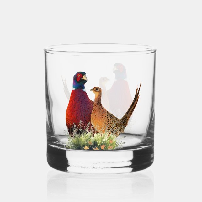 Pheasant  whiskey glass (Front)