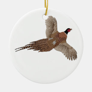Pheasant without Text Ceramic Tree Decoration