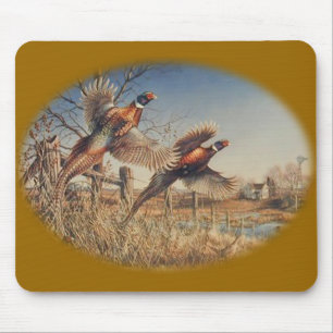 Pheasants Aloft - Great Hunting on the farm Mouse Mat