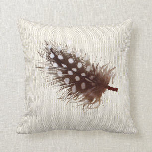 Pheasant's Feather Warm Neutral Pastel Beige Cushion
