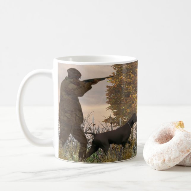 Pheasants Hunting with German Shorthaired   Coffee Mug (With Donut)