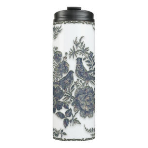 Pheasants in flowers thermal tumbler