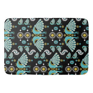 Pheasants Peacock Art Bath Mat