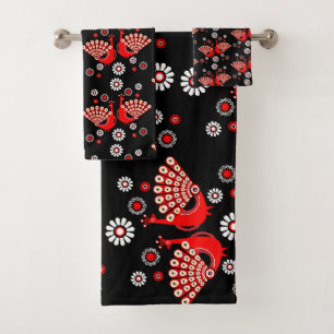 Pheasants Peacock Art Bath Towel Set
