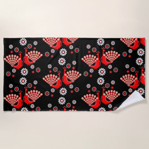 Pheasants Peacock Art Beach Towel