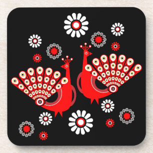Pheasants Peacock Art Coaster