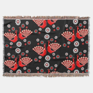 Pheasants Peacock Art Throw Blanket