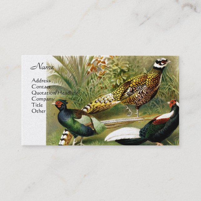Phesants 2 business card (Front)