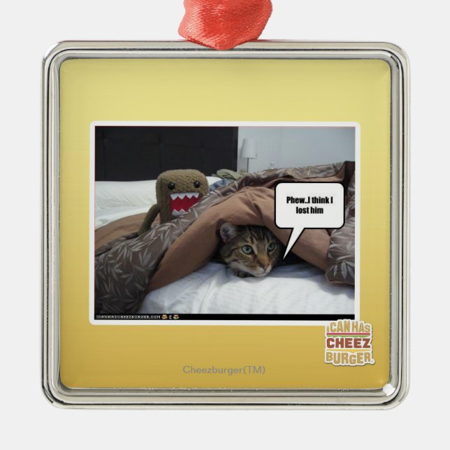 Phew I think I lost him Metal Tree Decoration (Front)