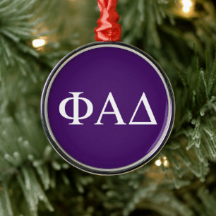 Phi Alpha Delta Greek Letters Metal Tree Decoration