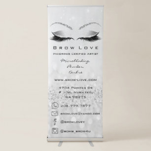 Phi Brows Lash Brow Culture Glitter Eyes Grey Retractable Banner