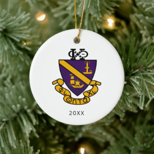 Phi Chi Theta Colour Crest Ceramic Tree Decoration