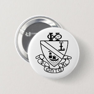Phi Chi Theta Crest B&W 6 Cm Round Badge