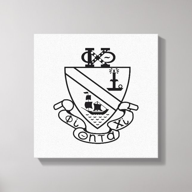 Phi Chi Theta Crest | B&W Canvas Print (Front)