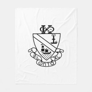 Phi Chi Theta Crest B&W Fleece Blanket