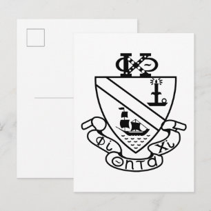 Phi Chi Theta Crest B&W Postcard