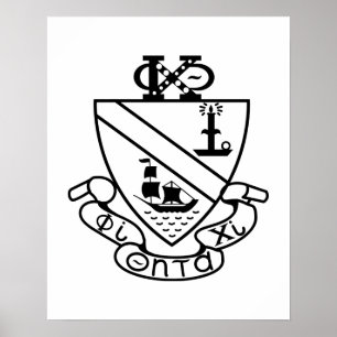 Phi Chi Theta Crest B&W Poster