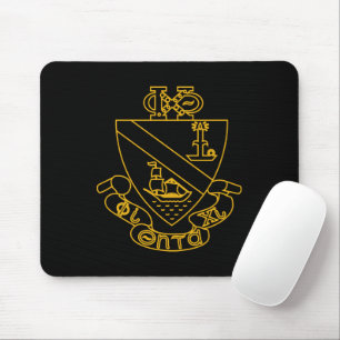 Phi Chi Theta Crest Gold and Black Mouse Mat