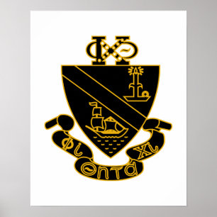 Phi Chi Theta Crest Gold and Black Poster