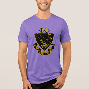 Phi Chi Theta Crest Gold and Black Tri-Blend Shirt