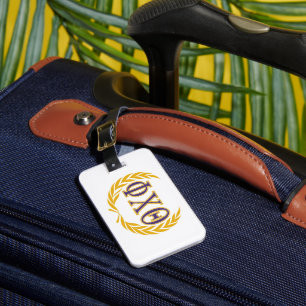 Phi Chi Theta Greek with Wreath Luggage Tag