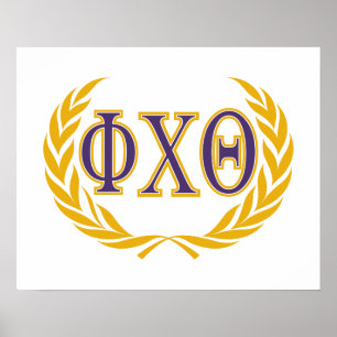 Phi Chi Theta Greek with Wreath Poster
