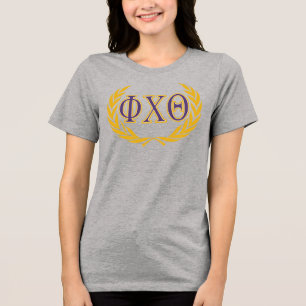 Phi Chi Theta Greek with Wreath Tri-Blend Shirt