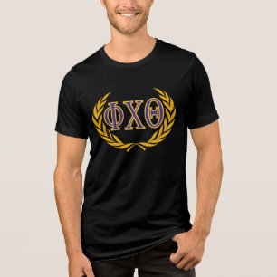 Phi Chi Theta Greek with Wreath Tri-Blend Shirt