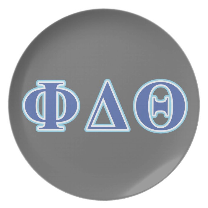Phi Delta Theta Royal Blue and Baby Blue Letters Plate | Zazzle.co.uk