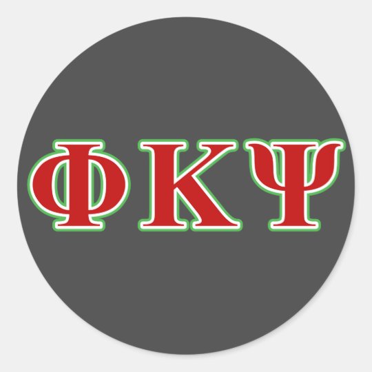 Phi Kappa Psi Red and Green Letters Classic Round Sticker | Zazzle.co.uk